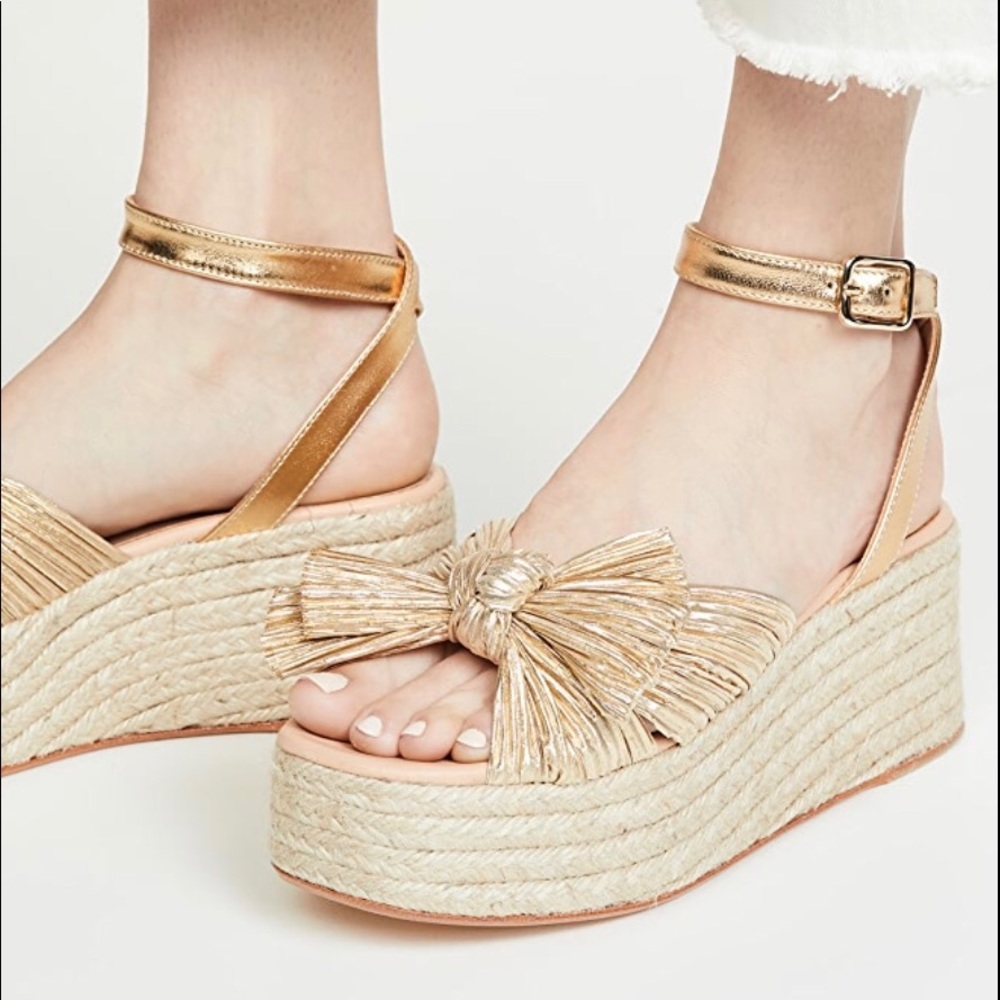 DISO!!!! Posey Bow Flatform Espadrille Gold